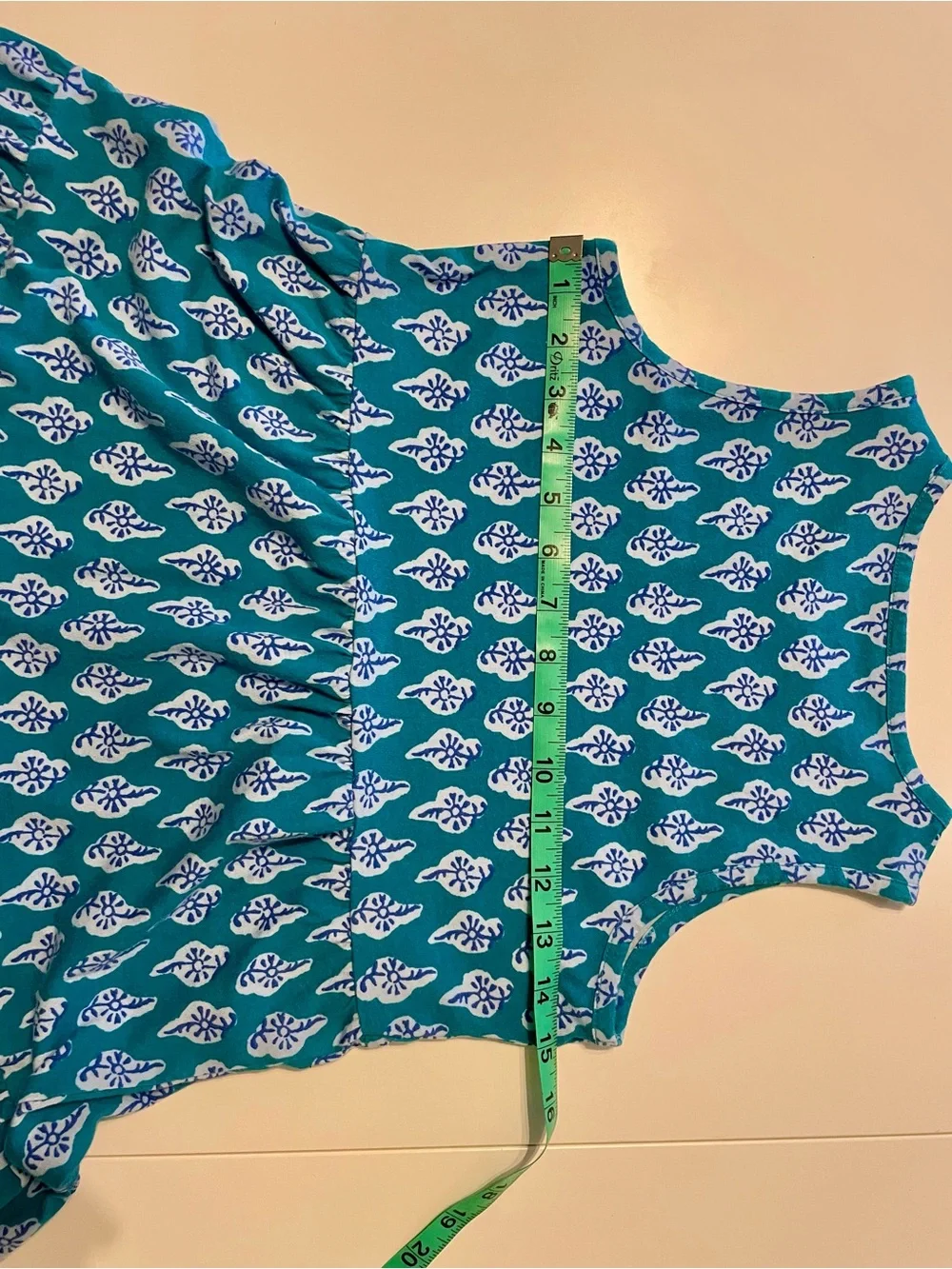 Crewcuts Teal Sleeveless Printed Flared Dress